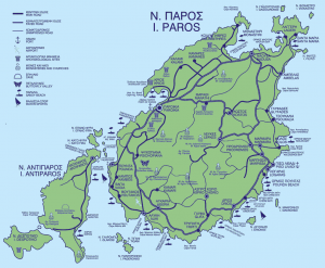 Χάρτης Πάρου - Αντιπάρου